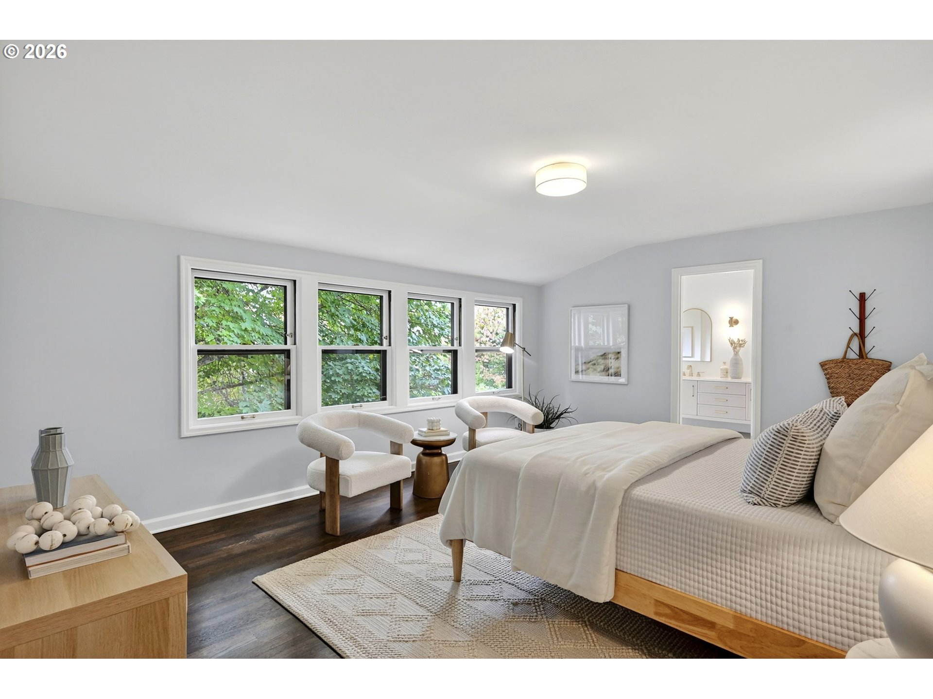 8035 Southwest 8th Avenue Portland, OR 97219 - Photo 24 of 42 a bedroom with a bed and a large window