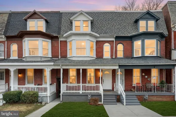 front view of a brick house