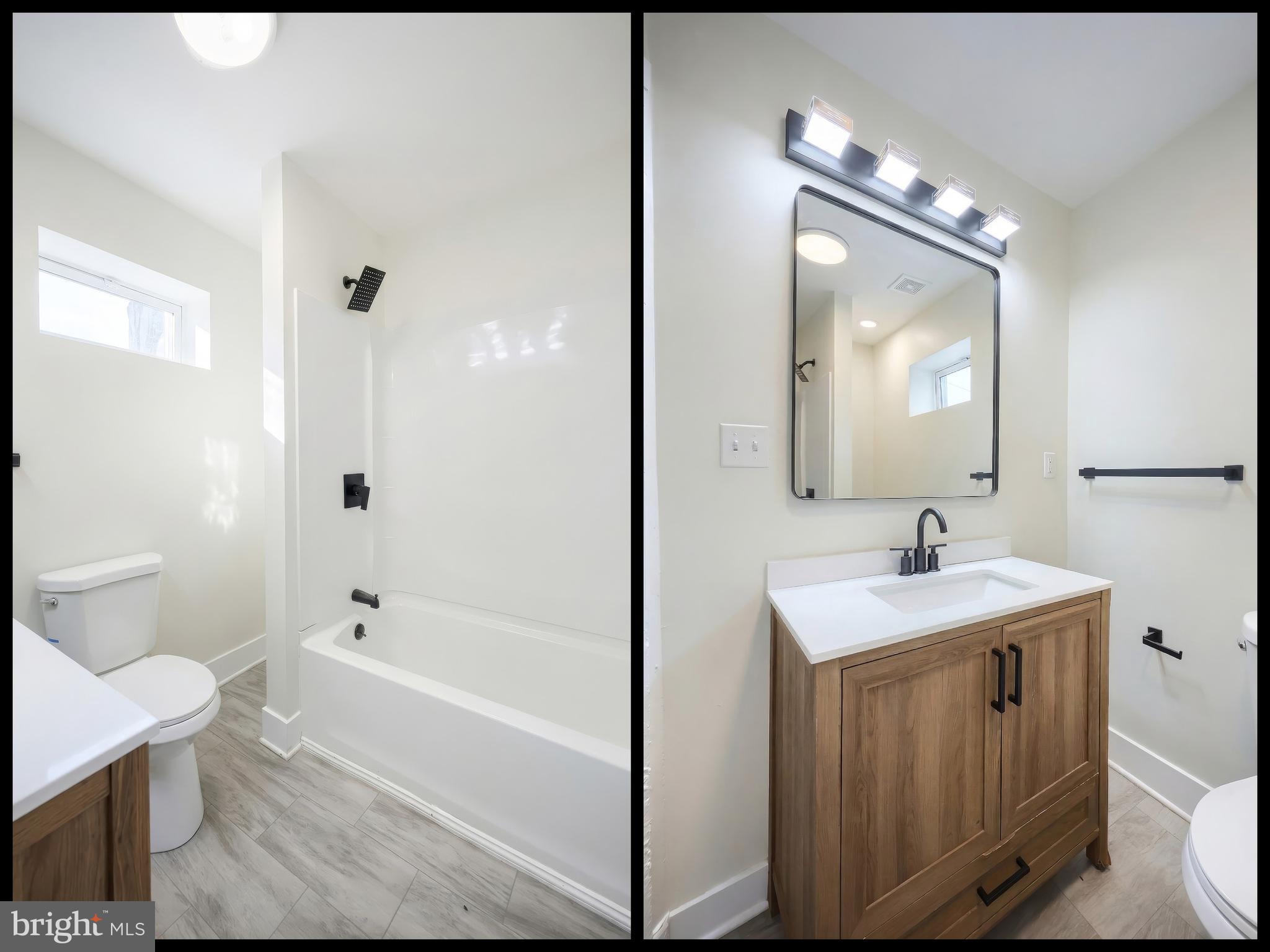 442 East Prospect Street York, PA 17403 - Photo 18 of 33 a bathroom with a sink a toilet and shower a mirror