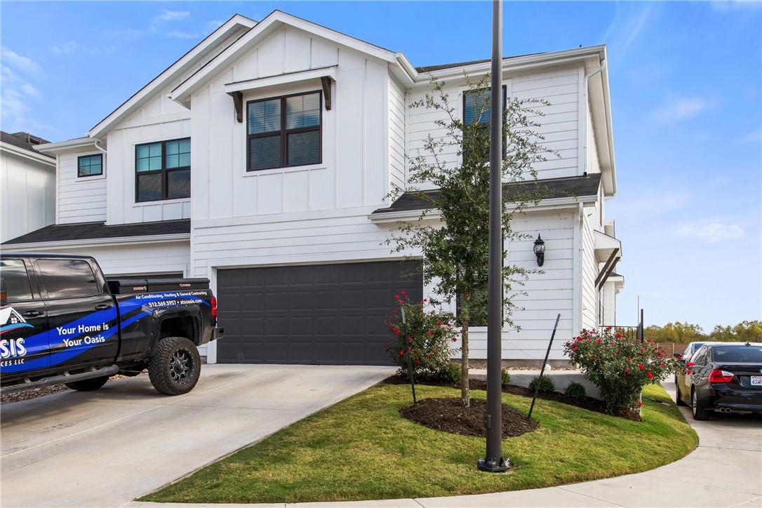 a car parked in front of a house