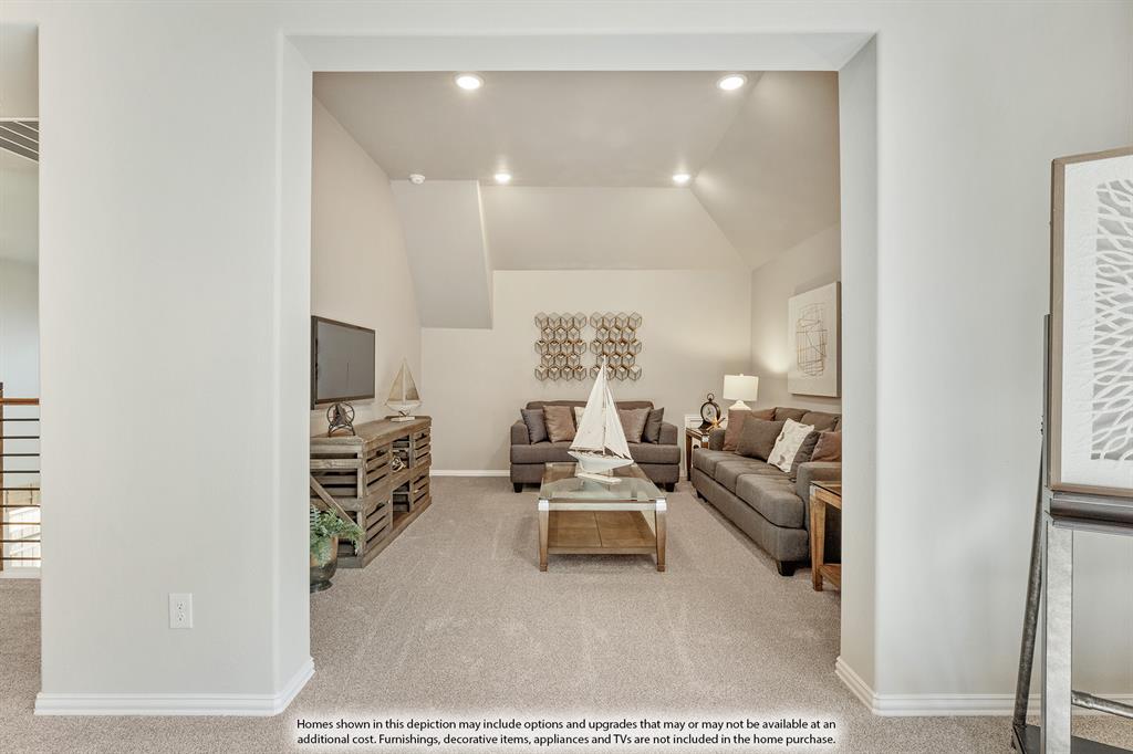 1141 Hitching Post Way Oak Point, TX 75068 - Photo 30 of 39 a living room with furniture and a flat screen tv