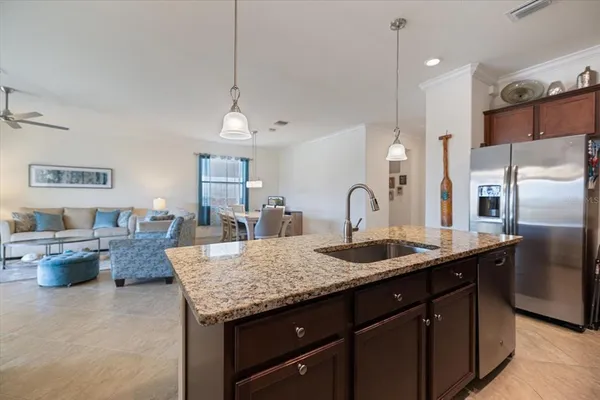 a kitchen with granite countertop lots of counter top space