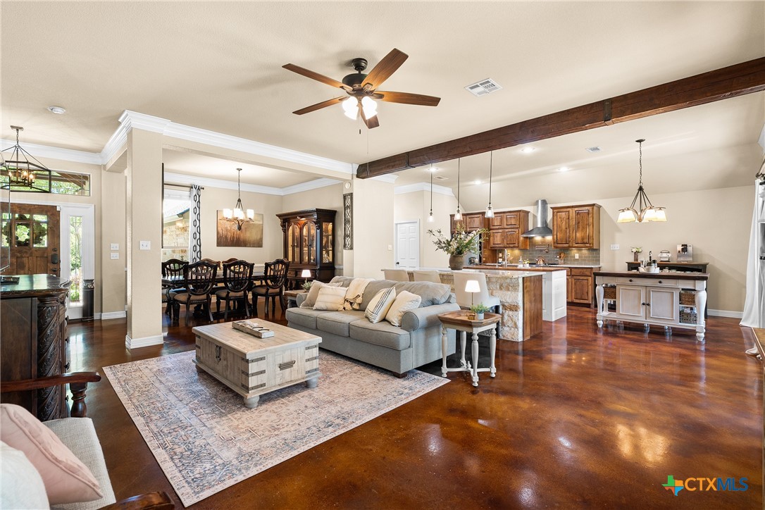 2405 Twin Ridge Court Belton, TX 76513 - Photo 6 of 30 a living room with furniture and a view of kitchen