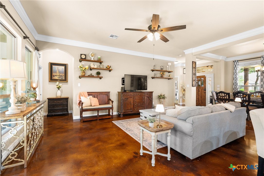 2405 Twin Ridge Court Belton, TX 76513 - Photo 7 of 30 a living room with furniture and a fireplace