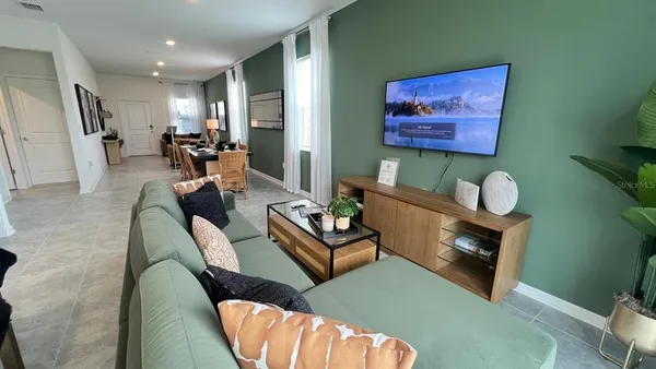 a living room with furniture