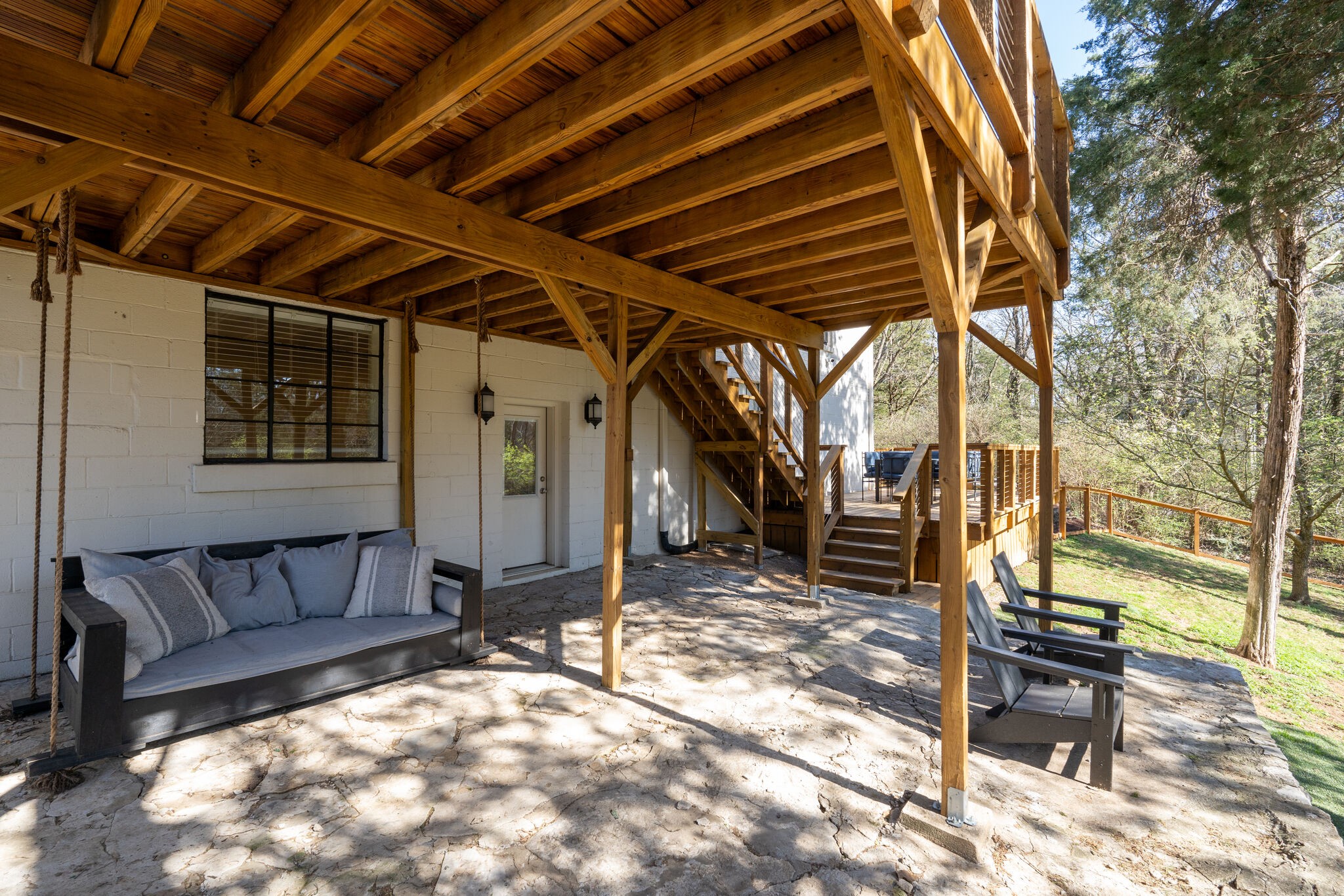 4529 Shys Hill Road Nashville, TN 37215 - Photo 42 of 51 a view of a porch with furniture and a yard