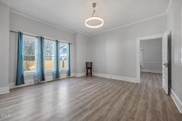 a view of entryway with wooden floor