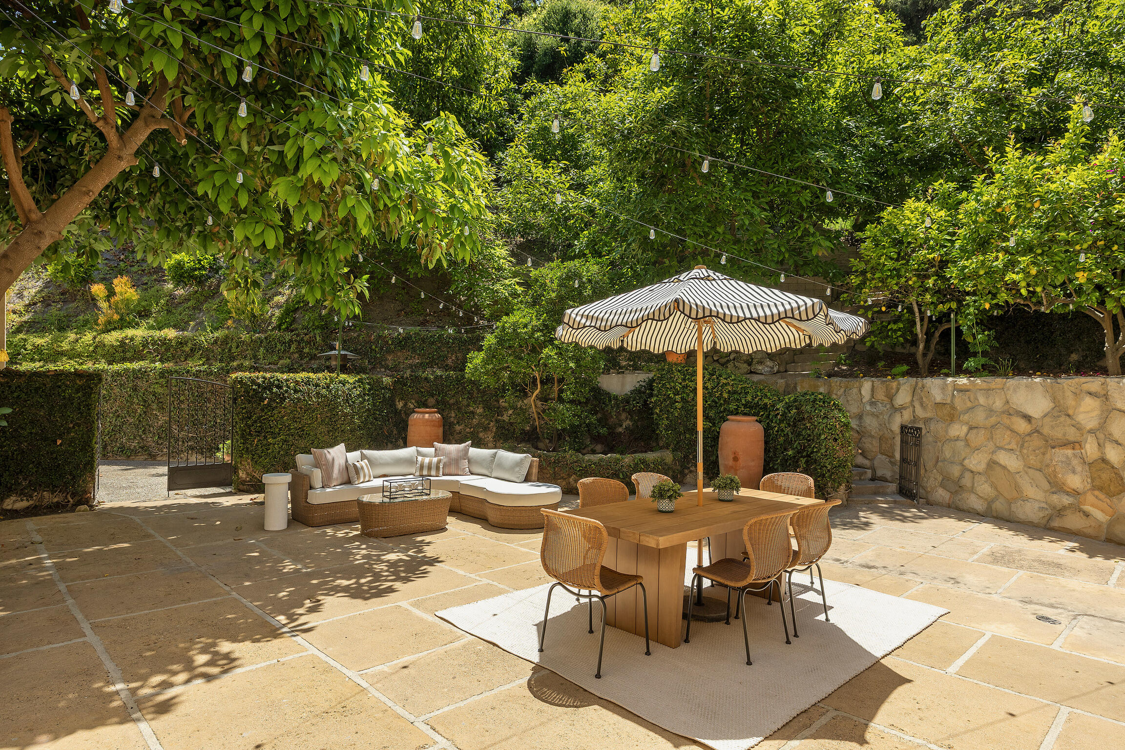 1493 Sycamore Canyon Road Montecito, CA 93108 - Photo 14 of 47 a backyard view with a seating space