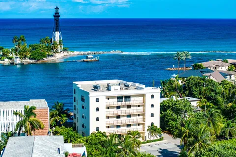 a building view with a garden space