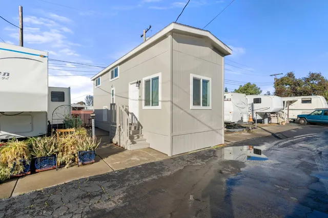 a view of a house with a patio