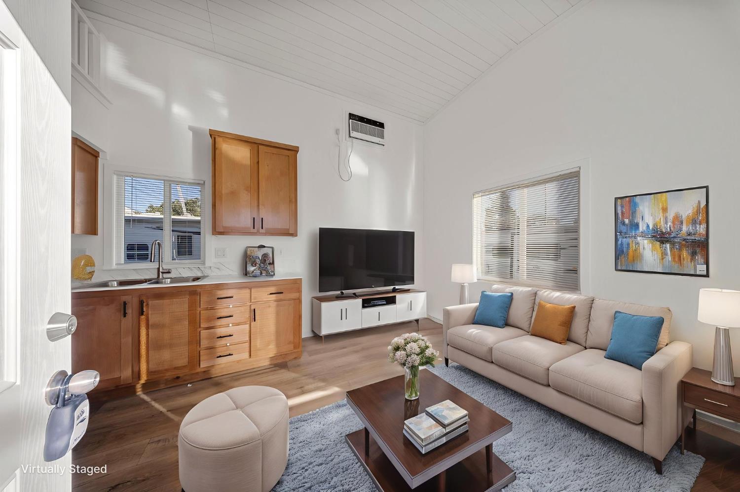 1651 South Cherokee Lane, Unit 4 Lodi, CA 95240 - Photo 6 of 16 Please note that the image shown is a virtually staged representation of the room and is intended to provide a visual concept of the space. The actual room may differ in appearance, and the furniture and decor depicted are not included in the sale. For an accurate understanding of the property's current condition and layout, we encourage you to view the home in person. Thank you