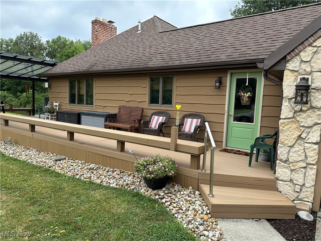 354 Big Bass Road Willard, OH 44890 - Photo 3 of 29 Back of house with a deck and a pergola
