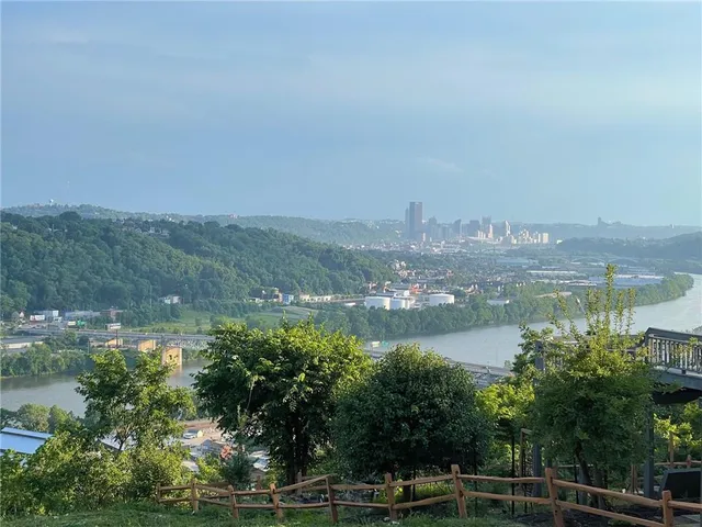 a view of lake with city view