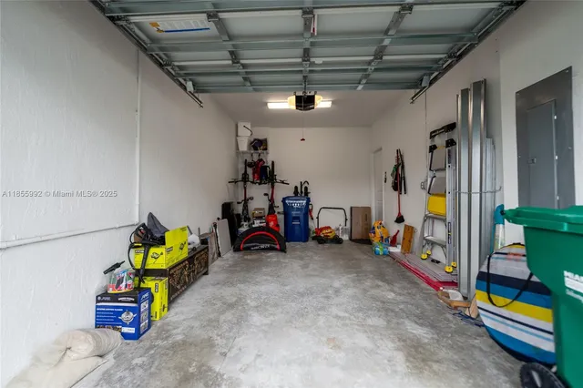 a view of a garage