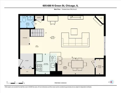 $630,000 | 680 North Green Street, Unit 605, Chicago, IL 60642