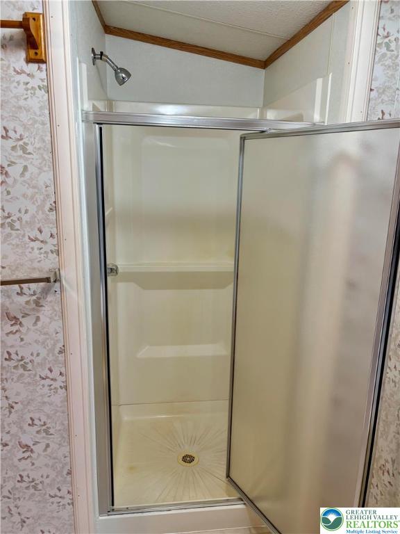 8568 Deer Road Slatington, PA 18080 - Photo 14 of 37 a bathroom with a glass shower door