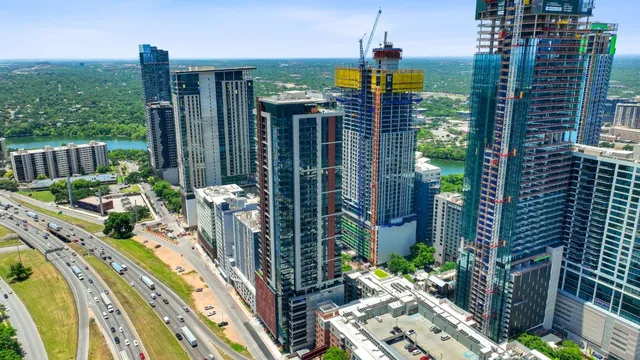 a view of a city from a balcony