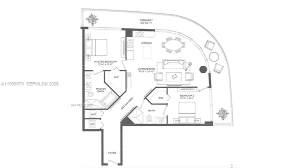 $5,900 | 45 Southwest 9th Street, Unit 2001, Miami, FL 33130