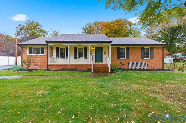 front view of a house with a yard