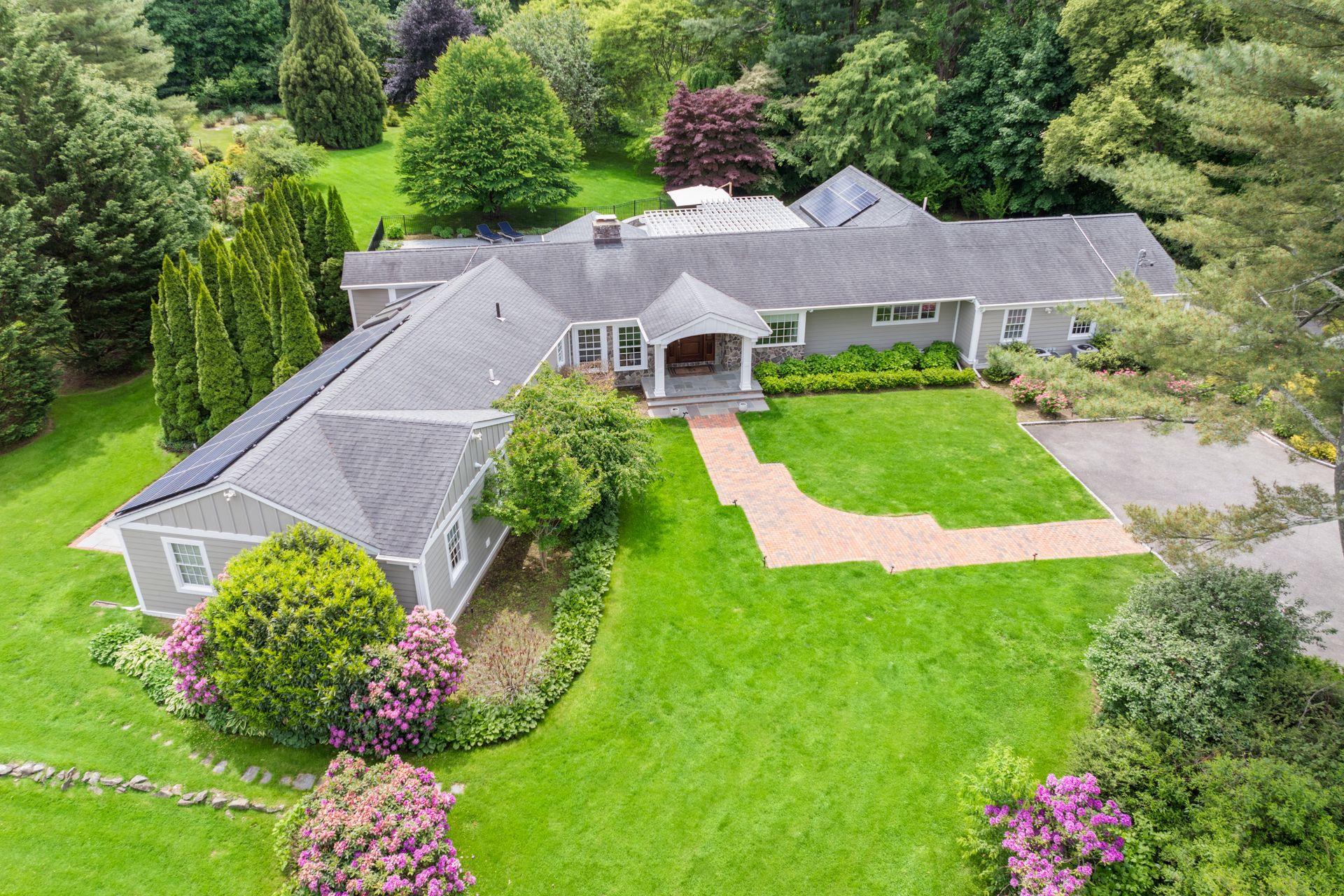 a aerial view of a house