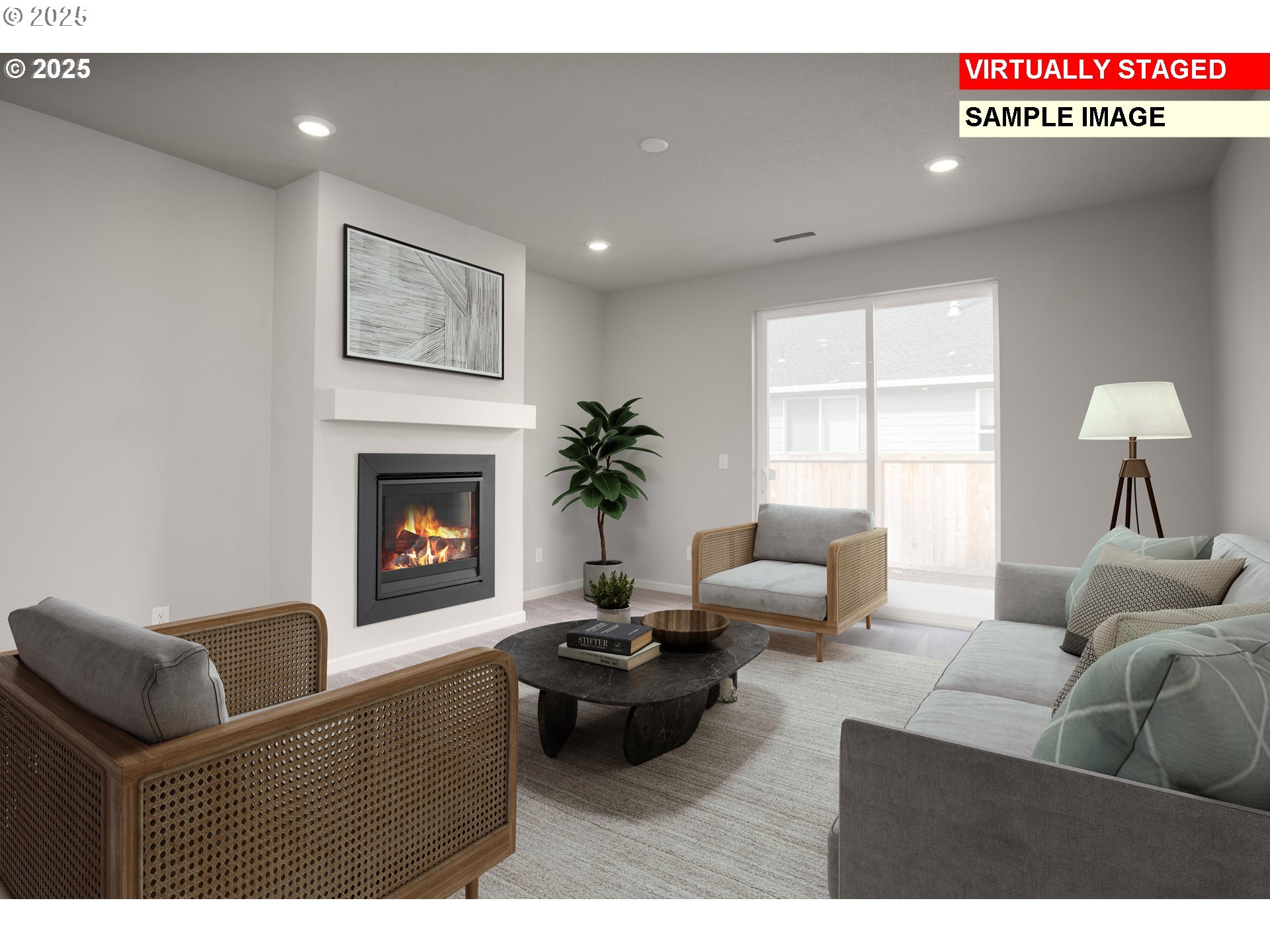 4314 Mount Tabor Street Southeast Salem, OR 97302 - Photo 7 of 16 a living room with furniture and a fireplace