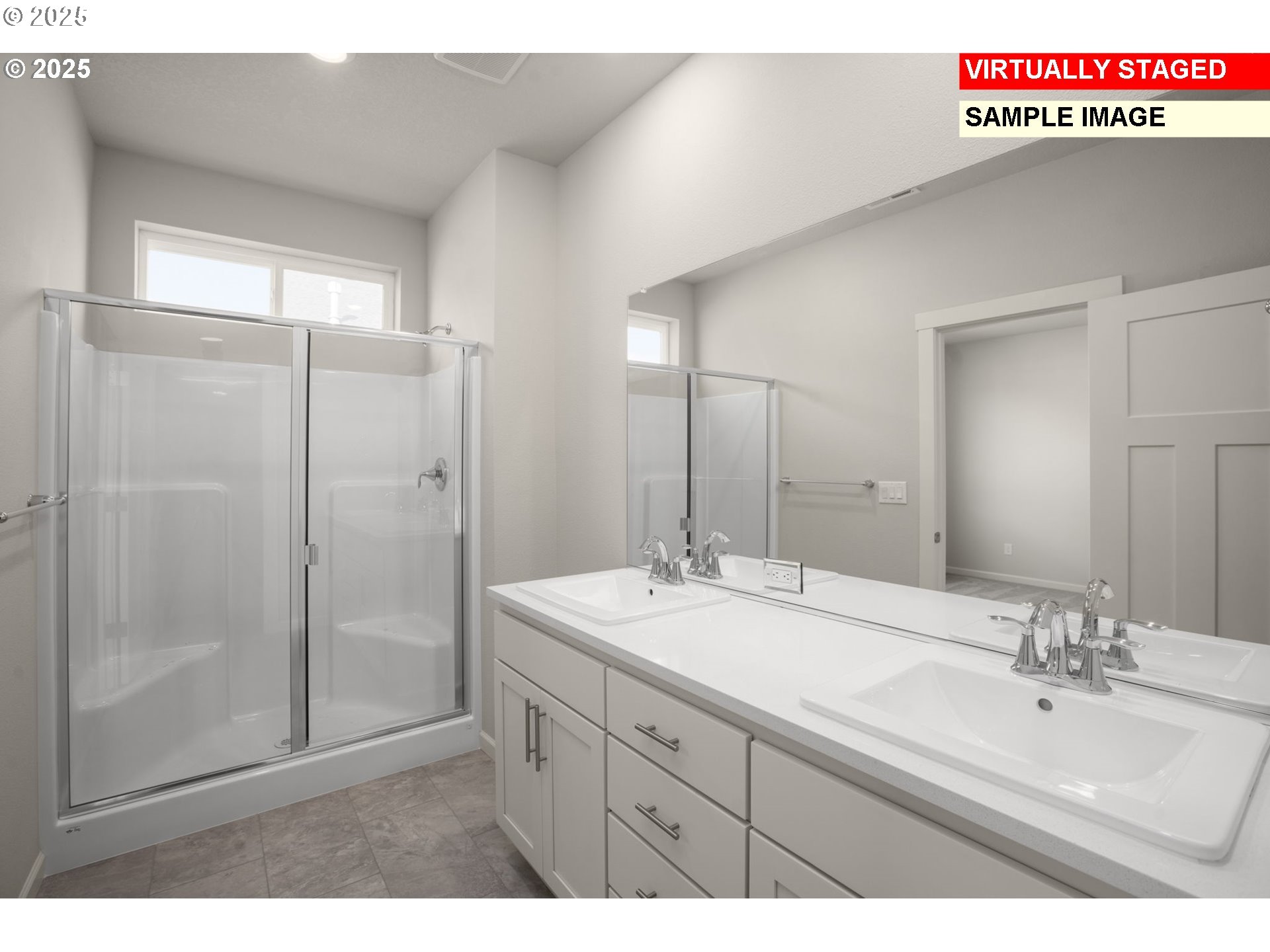 4314 Mount Tabor Street Southeast Salem, OR 97302 - Photo 10 of 16 a bathroom with a sink a mirror and a shower