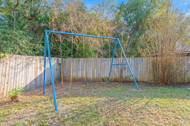 a view of a small yard