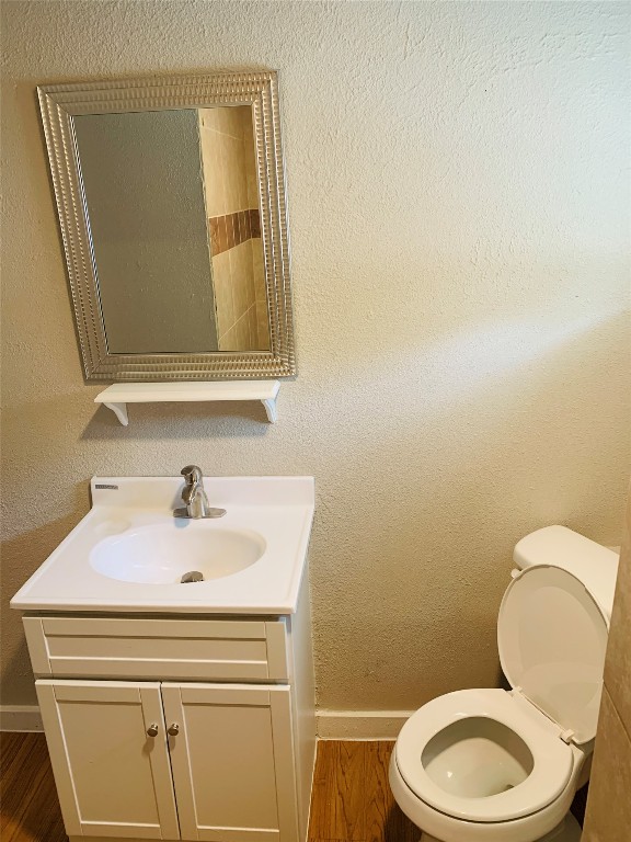 2304 South 1st Street, Unit C Austin, TX 78704 - Photo 14 of 26 a bathroom with a sink mirror vanity and toilet