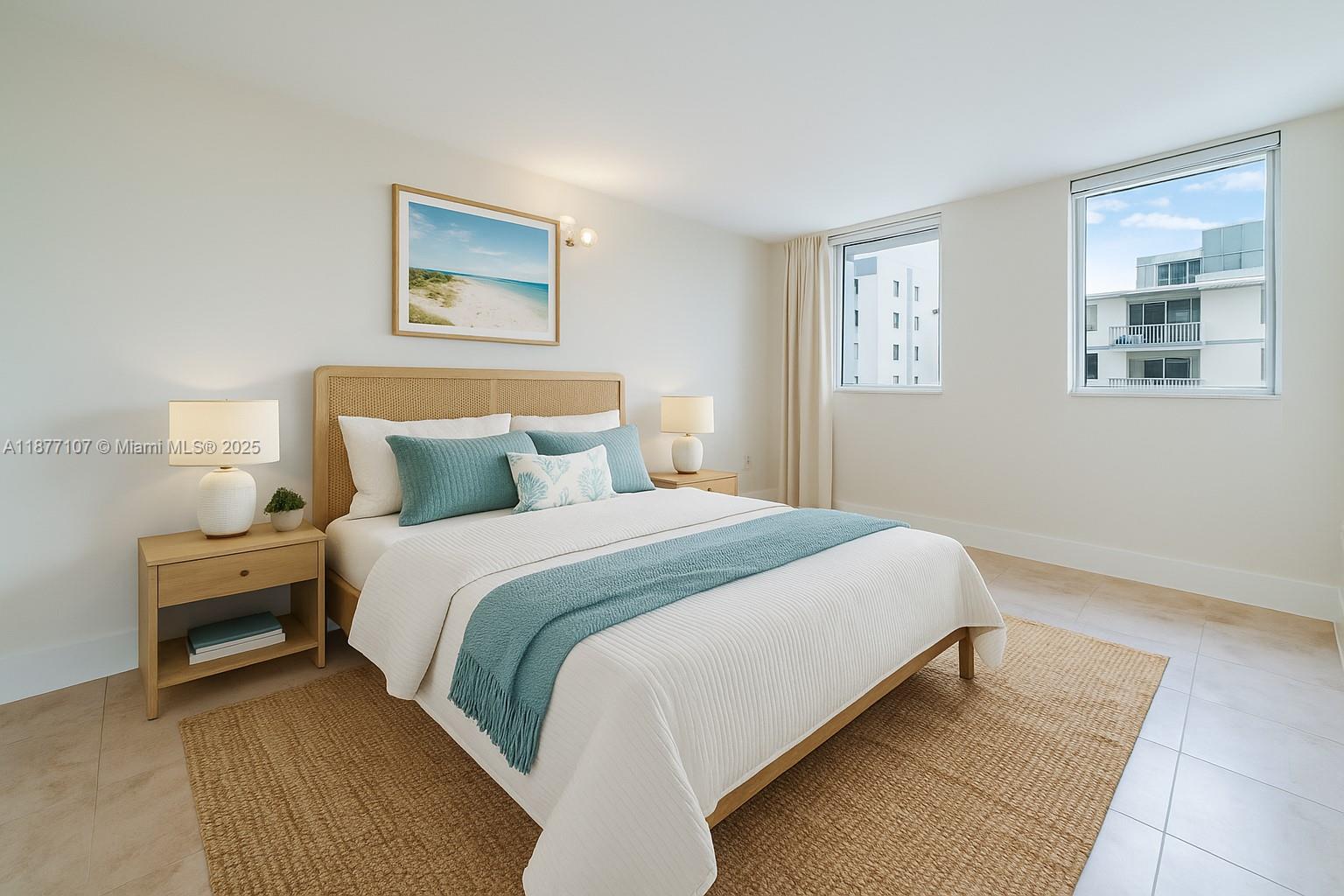 1665 Bay Road, Unit 521 Miami Beach, FL 33139 - Photo 12 of 25 a bedroom with a bed and night stand