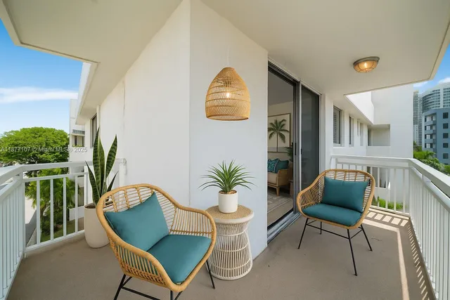 a view of balcony with city view