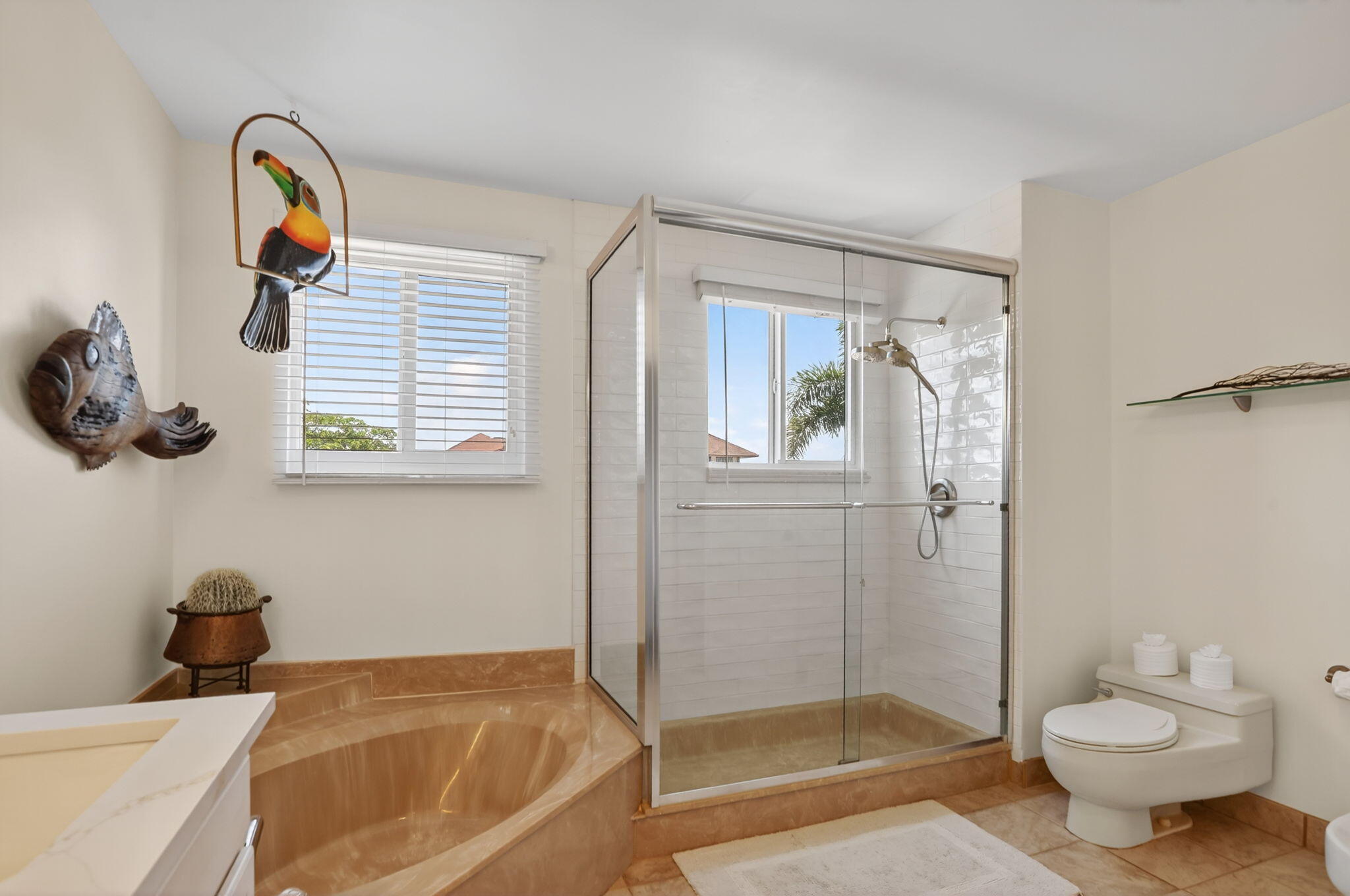 6806 Via Regina Boca Raton, FL 33433 - Photo 35 of 51 a bathroom with a granite countertop sink and a bathtub