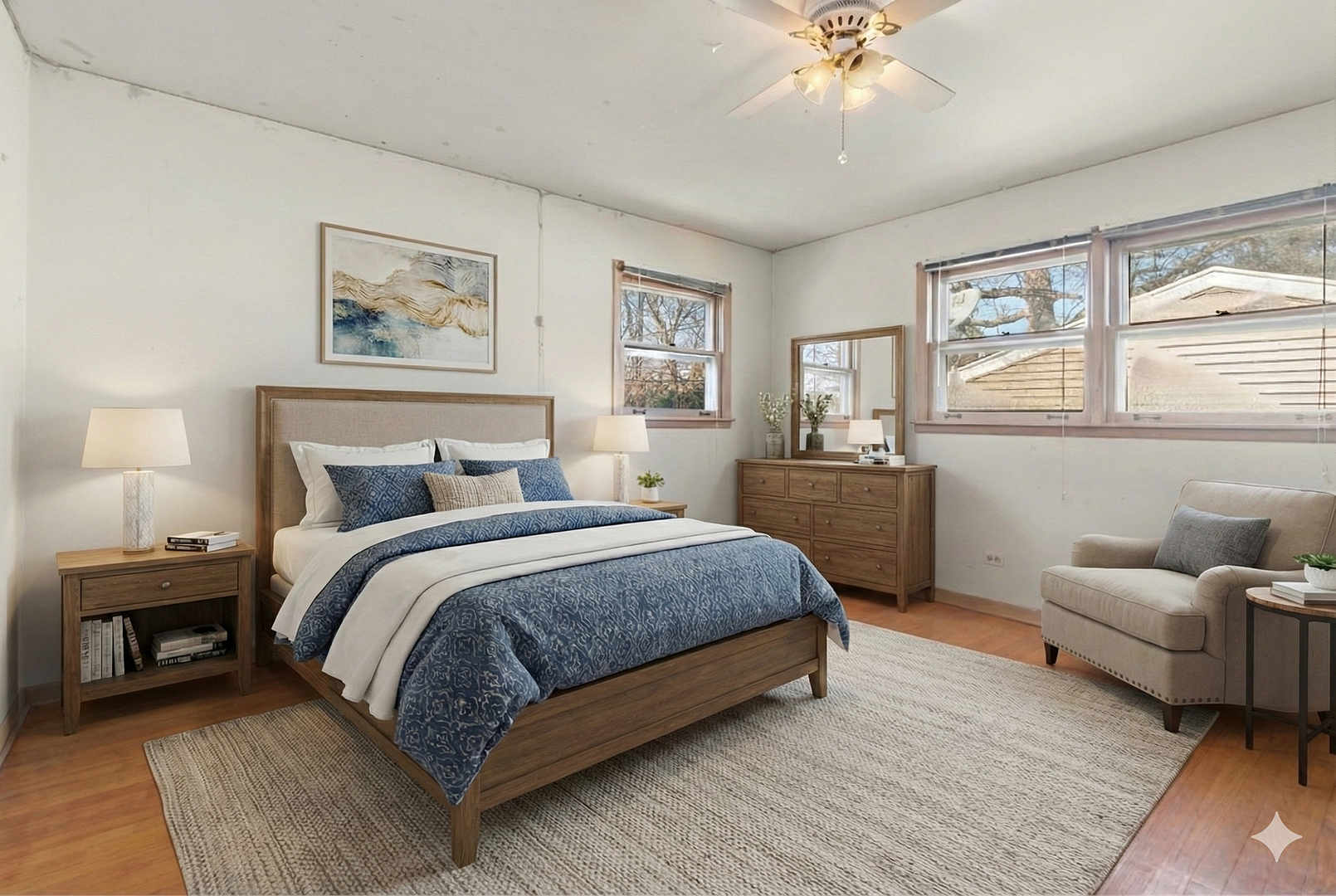 558 Birchwood Road Frankfort, IL 60423 - Photo 7 of 16 a spacious bedroom with a bed and a couch