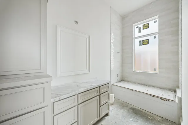 a view of an empty walk in closet