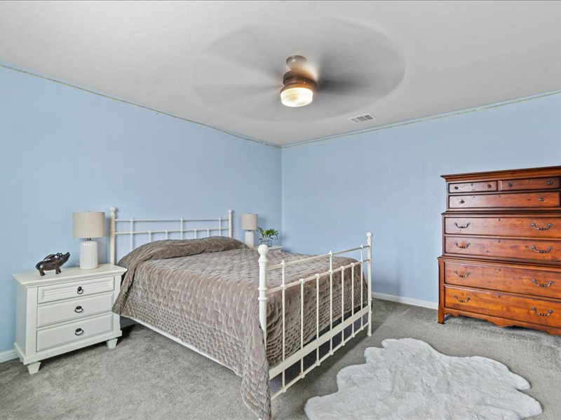 8201 Daisy Cutter Crossing Georgetown, TX 78626 - Photo 10 of 31 Bedroom with carpet and a ceiling fan