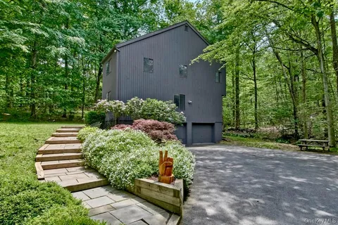 a backyard of a house with lots of green space