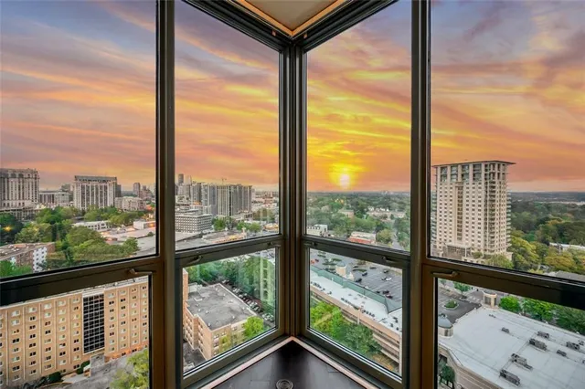 a view of a city from a window