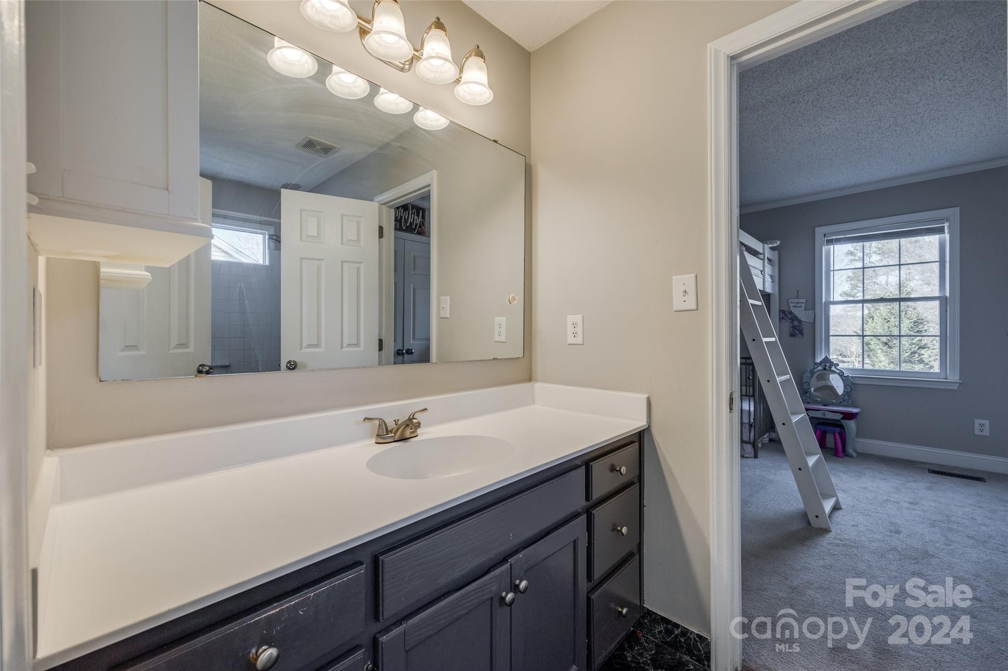 2801 Briar Ridge Drive Charlotte, NC 28270 - Photo 24 of 32 a bathroom with a sink a vanity and a mirror