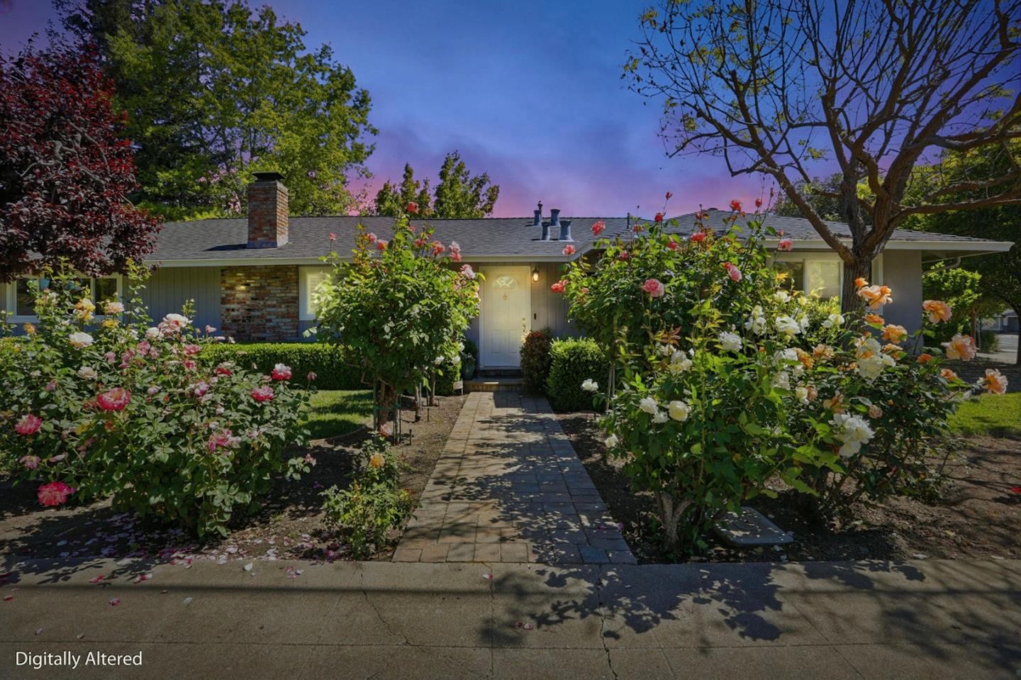 1701 Springer Road Mountain View, CA 94040 - Photo 2 of 48 a front view of a house with a yard and fountain in middle