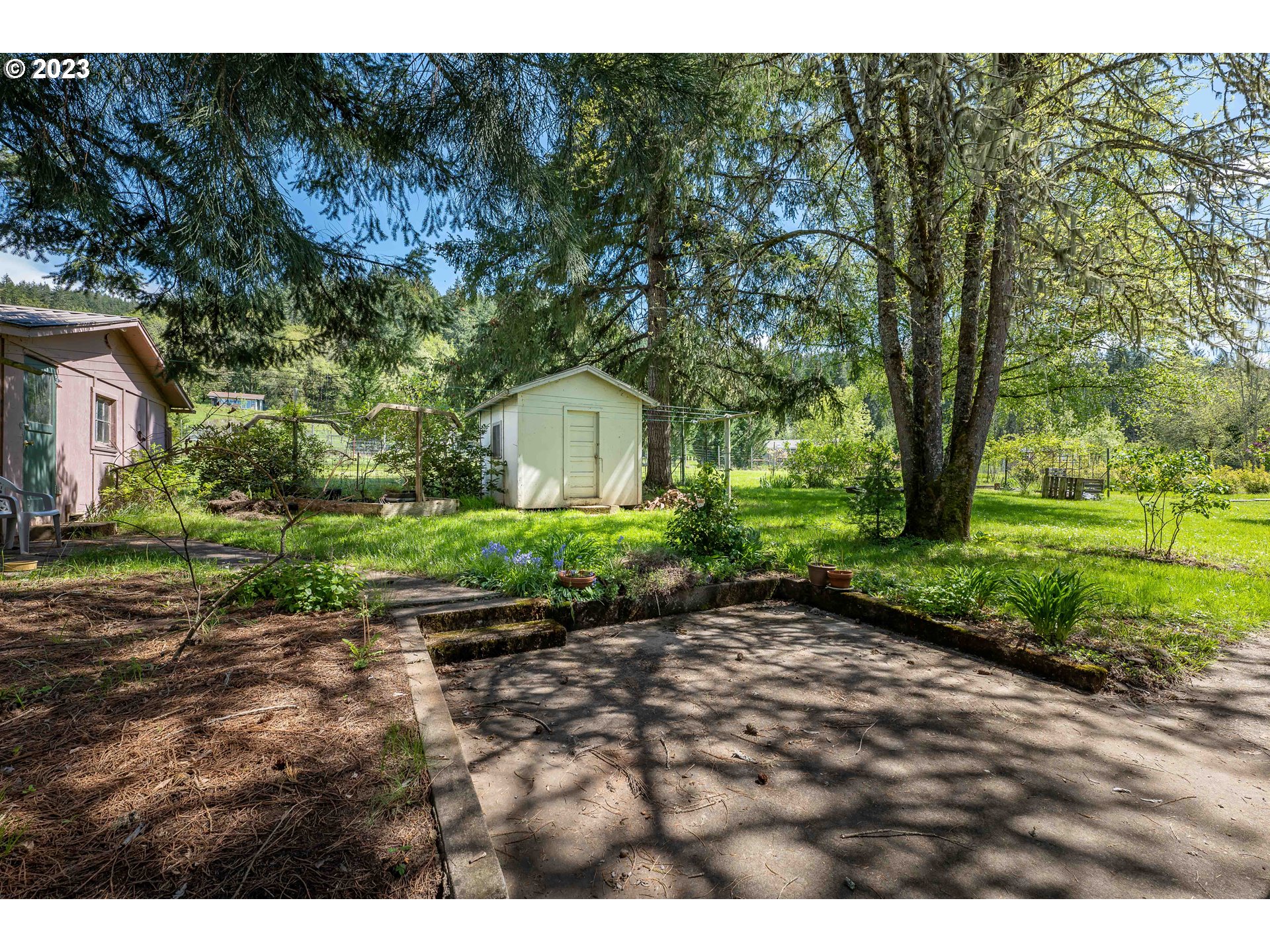 695 Lone Rock Road Glide, OR 97443 - Photo 37 of 48 a view of a garden with large trees