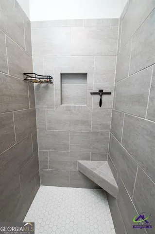 a bathroom with a shower