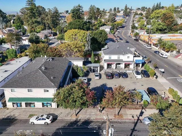 an aerial view of multiple houses