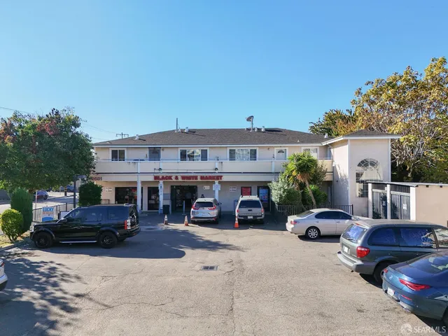 a car parked in front of a building