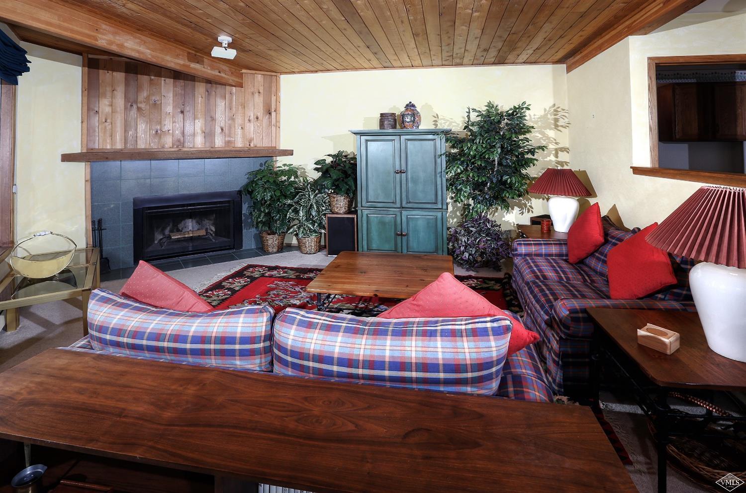 2335 Bald Mountain Road, Unit A5 Vail, CO 81657 - Photo 17 of 17 a living room with furniture and a fireplace