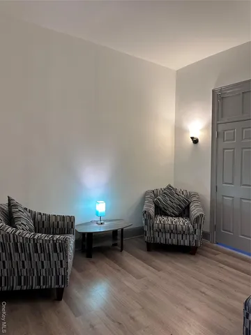 a living room with furniture and a couch