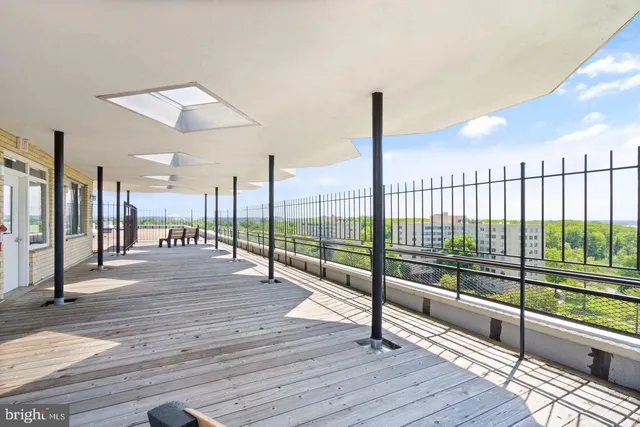 a view of a balcony with staircase