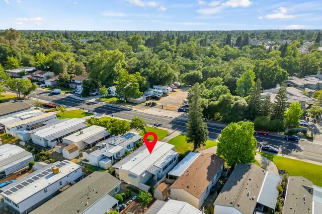 an aerial view of multiple house
