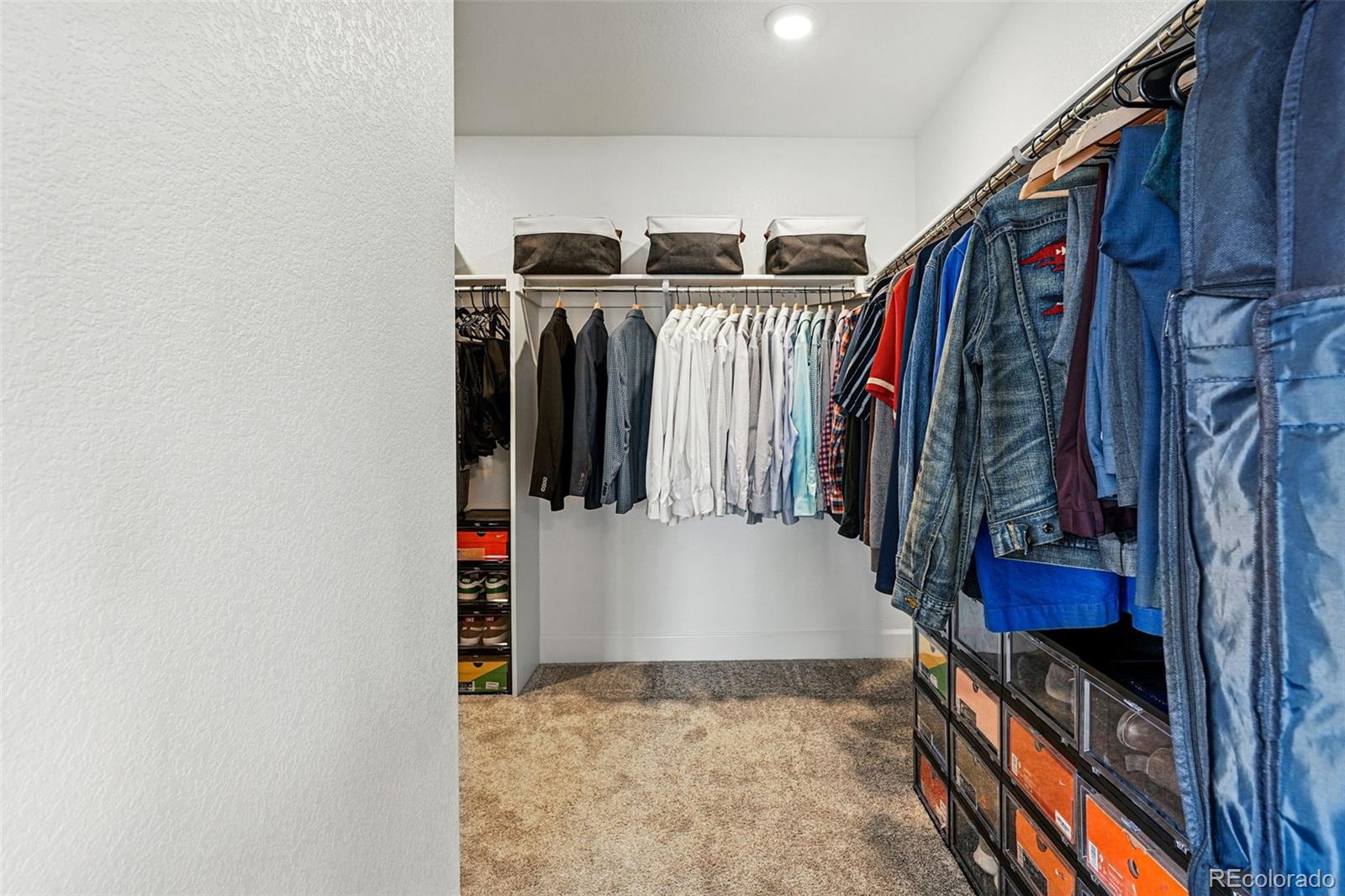 745 Penstemon Drive Henderson, CO 80640 - Photo 17 of 38 a view of walk in closet with clothes and shoes