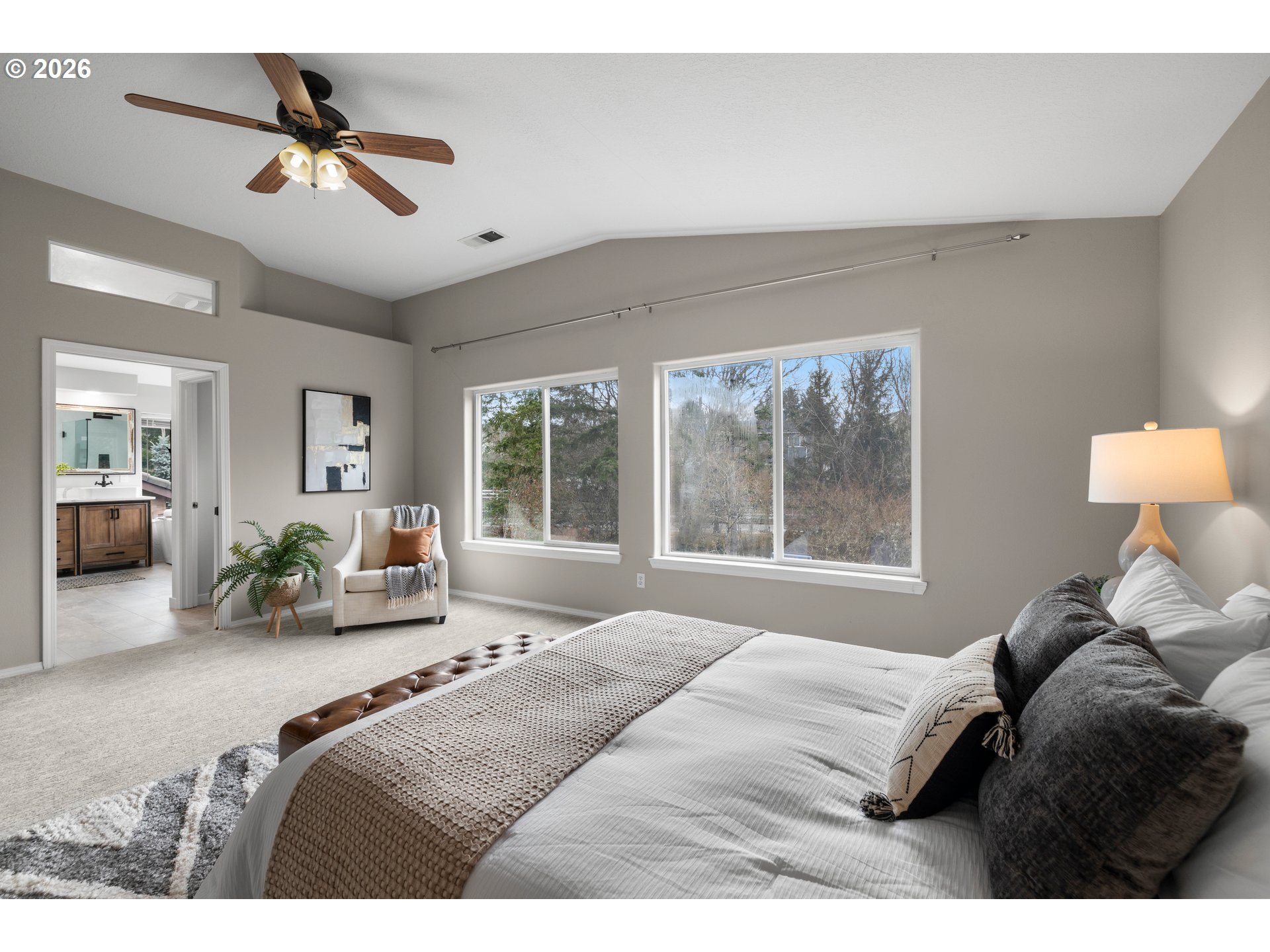 15542 Northwest Andalusian Way Portland, OR 97229 - Photo 29 of 48 a bedroom with a bed couch and window