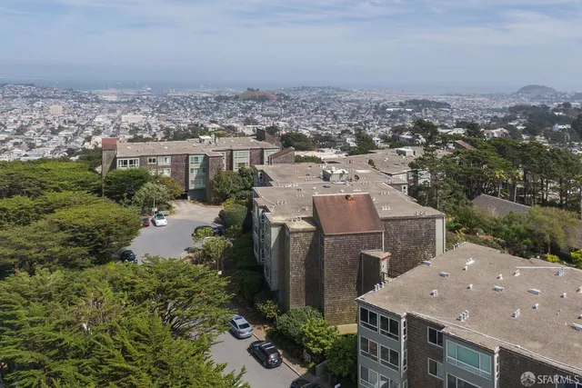 an aerial view of multiple house