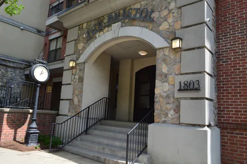 a view of a building with a window